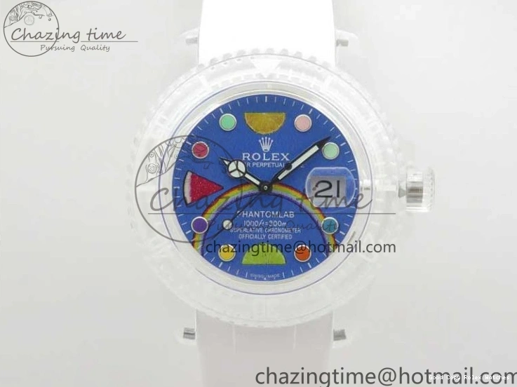 AAA Replica Watches Strap Fruit 3AF FreshLook 2620 Blue Submariner Phantomlab Rubber Transparent Dial Best Edition VR on White 1219